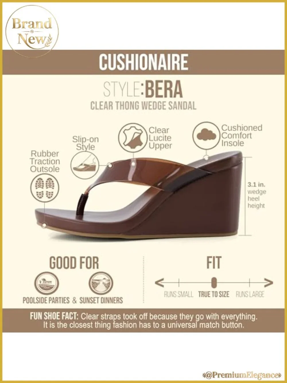 CUSHIONAIRE Platform Thong Sandals Contoured Comfort Wedge